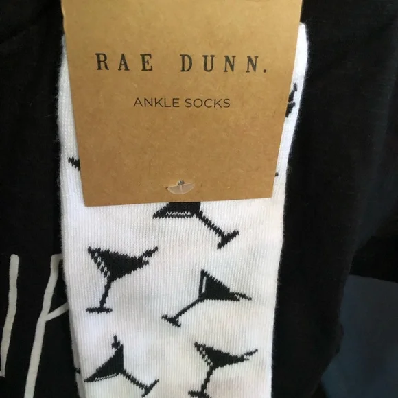 SALE! Rae Dunn Black T-Shirt & Socks - Picture 3 of 5